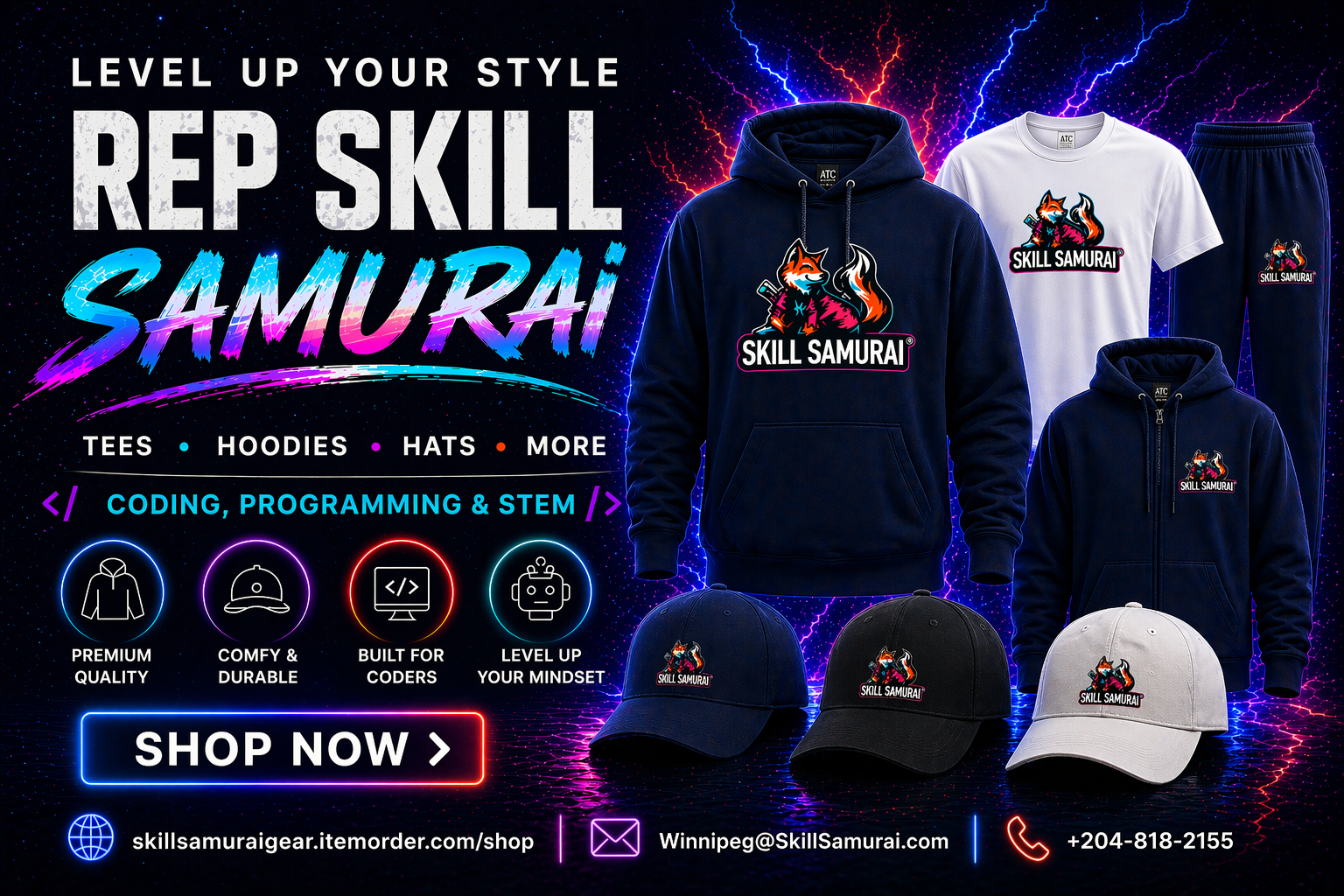 Rep Skill Samurai — Tees, Hoodies, Hats and more. Shop now.
